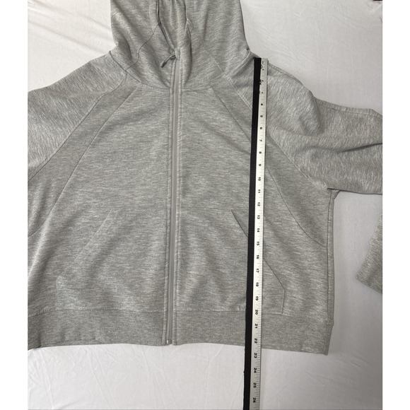 Women's L Light Gray Zip Up Hoodie Sweatshirt Basic Essential Athleisure Active - Picture 7 of 8